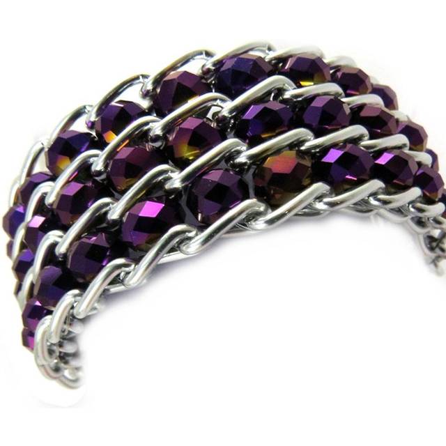 Les Trésors De Lily [M2568] - Purple 'Scarlett' Designer Bracelet Violet