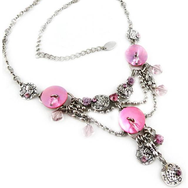 Lily's Treasures [E1375] - Designer Necklace 'Memories of the Past' Pink Rose