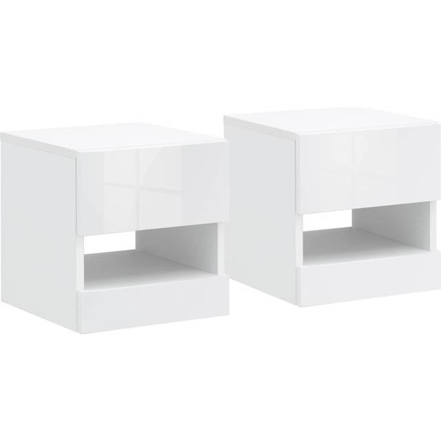 Galicia Pair of Wall Mounted Bedside Tables - White