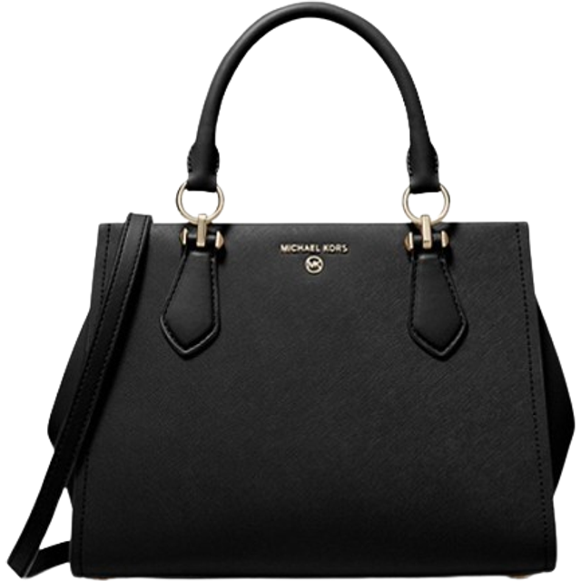 MK Marilyn Medium Saffiano Leather Satchel - Black - Michael Kors