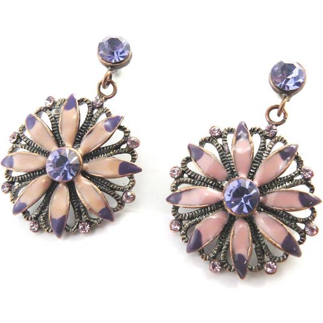 Les Trésors De Lily [M8168] - Purple Pink 'Sissi' Designer Earrings