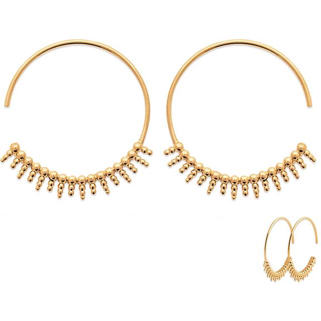 Les Trésors De Lily [Q8467] - Gold plated 'Cleopatra' hoop earrings - 25 mm (sun) gold
