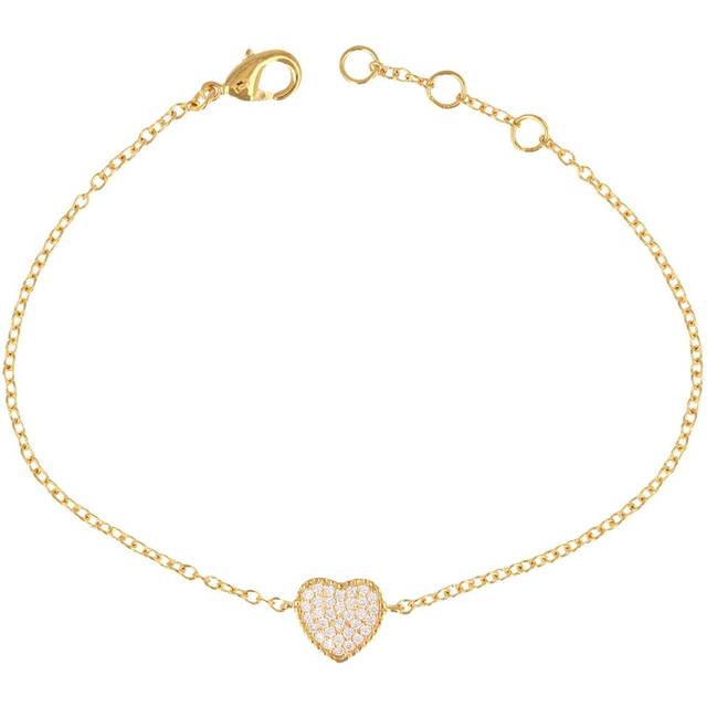 Les Trésors De Lily [R3135] - Guldpläterat armband 'Love' vitguld - 9x9 mm vit