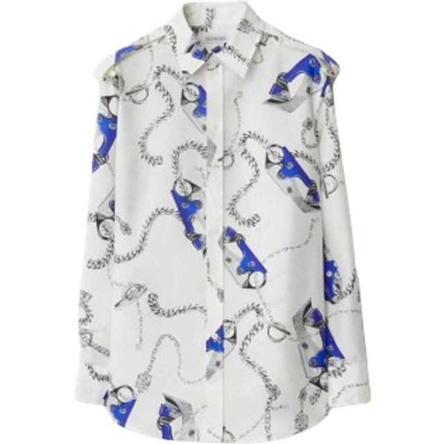 Silk Printed Shirt with Insigna Shoulder size 38 (38)