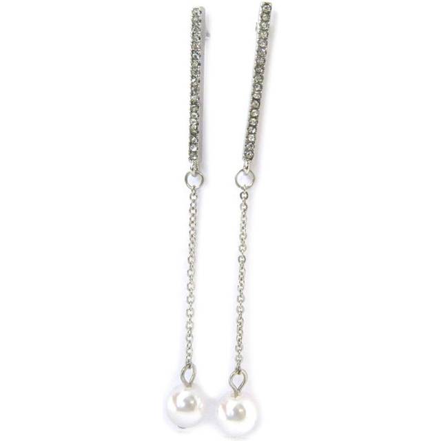 Les Trésors De Lily [N8331] - Silver ivory 'Sissi' designer earrings silver