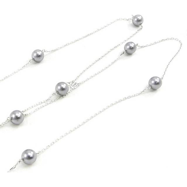 Les Trésors De Lily [I3910] - Long necklace 'Perla' silver gray (rhodium-plated) - 85 cm 8 mm grey