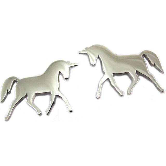 Les Trésors De Lily [P7750] - Steel designer earrings 'Unicorn My Unicorn' silver - 13x10 mm silver