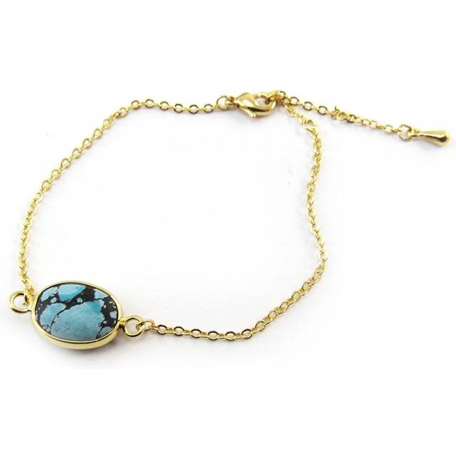 Les Trésors De Lily [N3738] - Designer bracelet 'Minéralia' turquoise gold gold