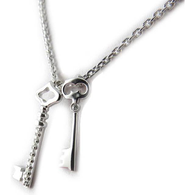 Altesse [F0153] - White 'The Keys' Silver Necklace white