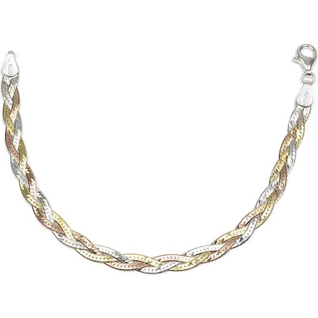 Les Trésors De Lily [R3745] - Tricolor 'Lianes Magiques' silver bracelet - 5 mm gold