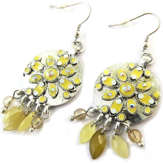 Les Trésors De Lily [E0565] - Beige 'Douchka' Designer Earrings beige