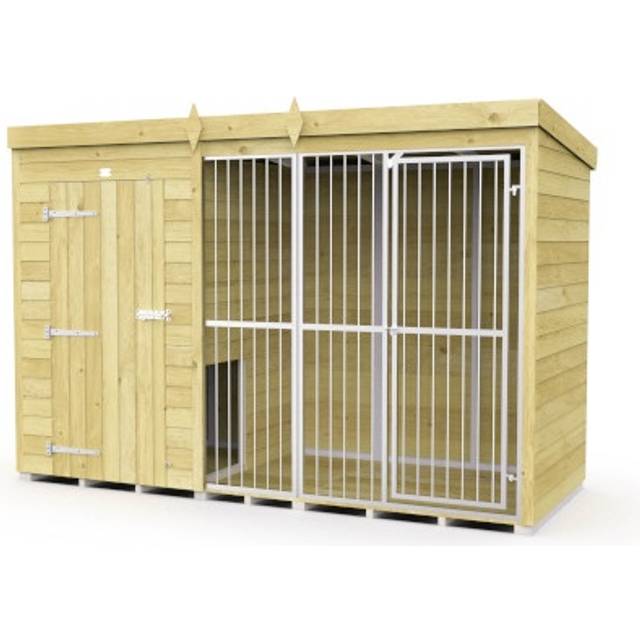 DIY Sheds Dog and Kennel Run - Full Height with Bars - 12ft x 4ft