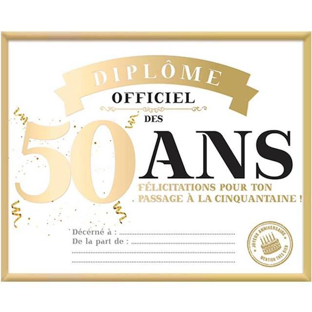 Les Trésors De Lily [A3654] - Officiell 50 års gyllene diplomram - 25x20 cm gyllene