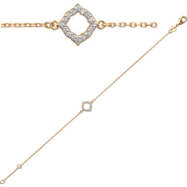 Les Trésors De Lily [K7770] - Guldpläterat armband 'Déesse' vitguld - 7x7 mm gyllene
