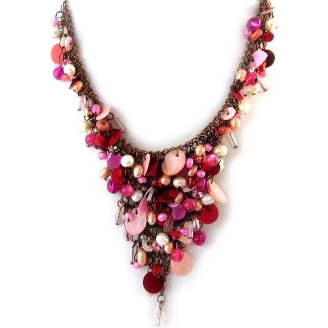 Les Trésors De Lily [C8479] - Designer Necklace 'Les Romantiques' Pink
