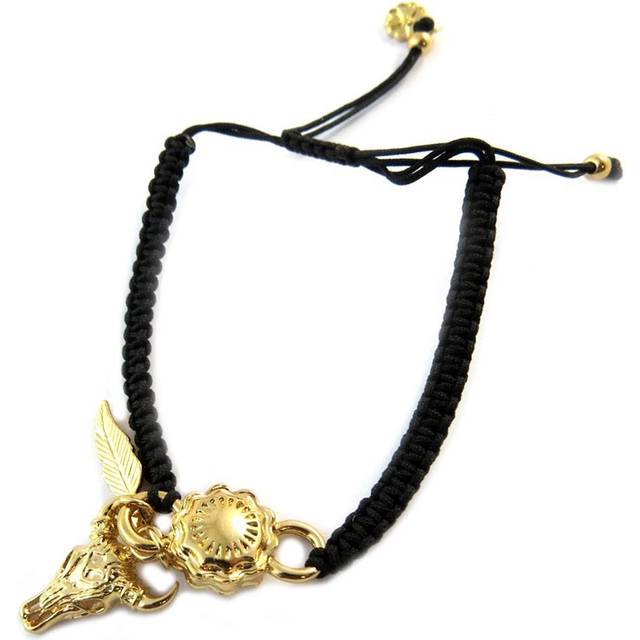Les Trésors De Lily [P1720] - Artisan bracelet 'Azuni' black gold (handmade) black