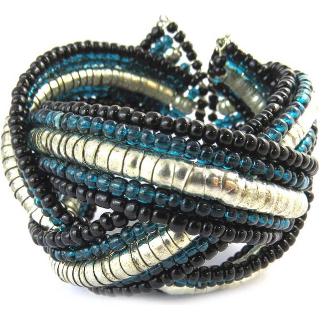 Les Trésors De Lily [N9215] - Designer bracelet 'Katmandu' blue black silver turquoise