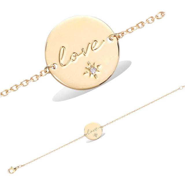 Les Trésors De Lily [R5183] - Guldpläterat armband 'Love' vitguld - 15 mm gyllene