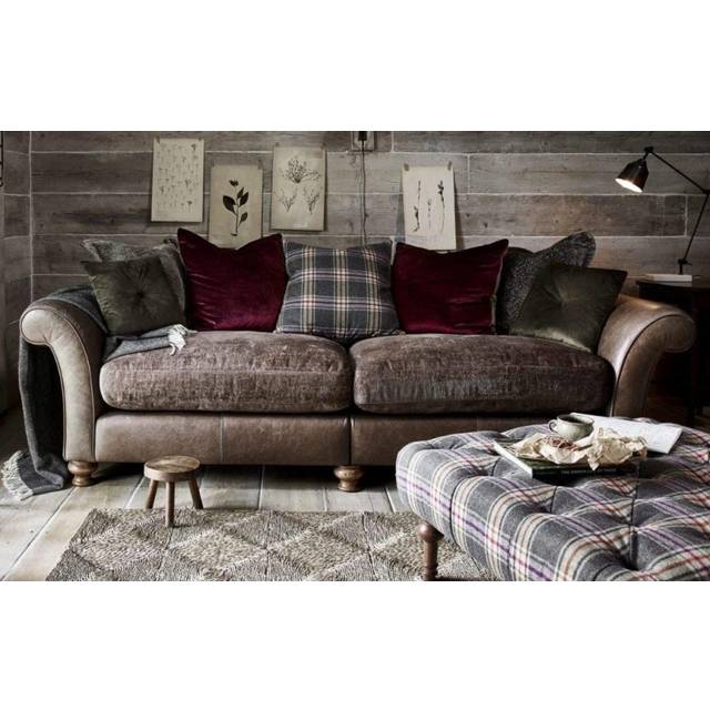 Alexander and James Blake Pillow Back 4 Seater Sofa - Jin/Cal/Aurora - Option 3