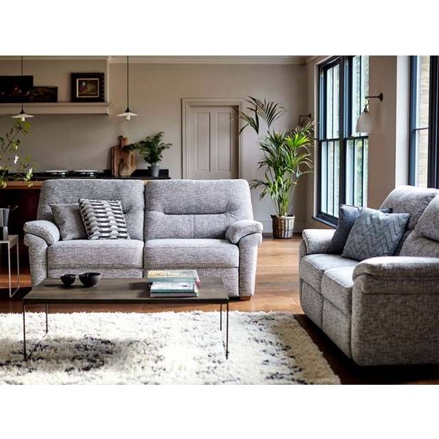 G Plan Seattle 2.5 Seater Sofa - Fabric Grade W - Metal Castor Feet - Without Heated Seats