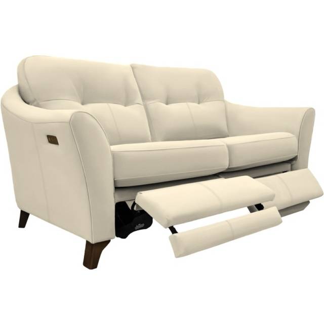G Plan Hatton Formal Back 2 Seater Sofa With Double Power Footrest - Leather Grade N