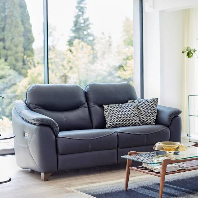 G Plan Jackson 3 Seater Recliner Sofa - 3 Seater - Leather Grade P - Power Double with USB