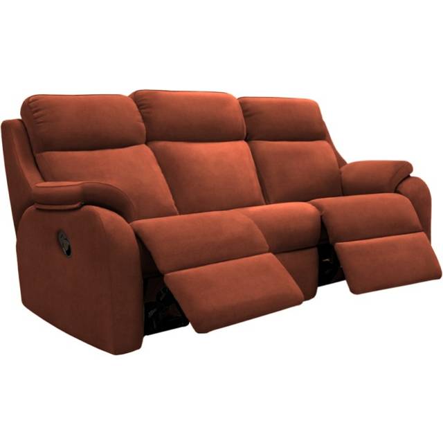 G Plan Kingsbury Curved 3 Seater Recliner Sofa - 3 Seater - Leather Grade N - Double Manual
