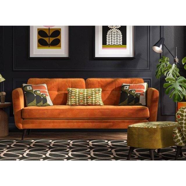 Orla Kiely Ivy 4 Seater Sofa - Premium Plain Fabric