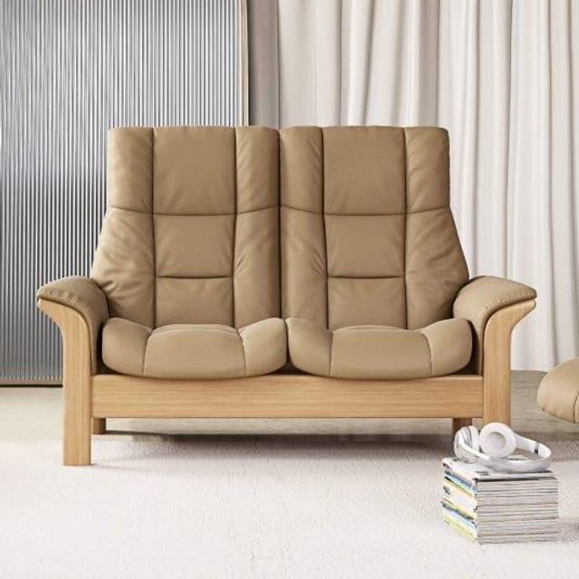 Stressless Windsor 2 Seater High Back Recliner Sofa - Batick Leather