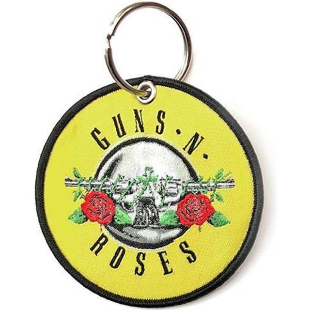 (One Size, Yellow) Guns N Roses Circle Double-Sided Logo Keyring