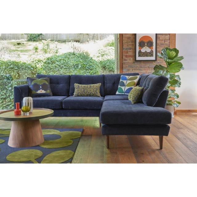Orla Kiely Linden Corner Sofa - Premium Plain Fabric - LHF