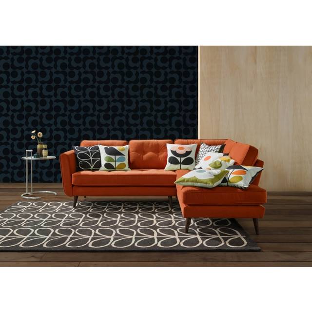 Orla Kiely Ivy Corner Sofa - Premium Plain Fabric - RHF