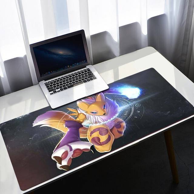 (a-HC008047 400x900x2mm) Mousepad Digimon Pc Gaming Mouse Pad Computer Table Desk Accessories Gamer Cabinet Mats Mat Cute Renamon Keyboard Mause Carpe