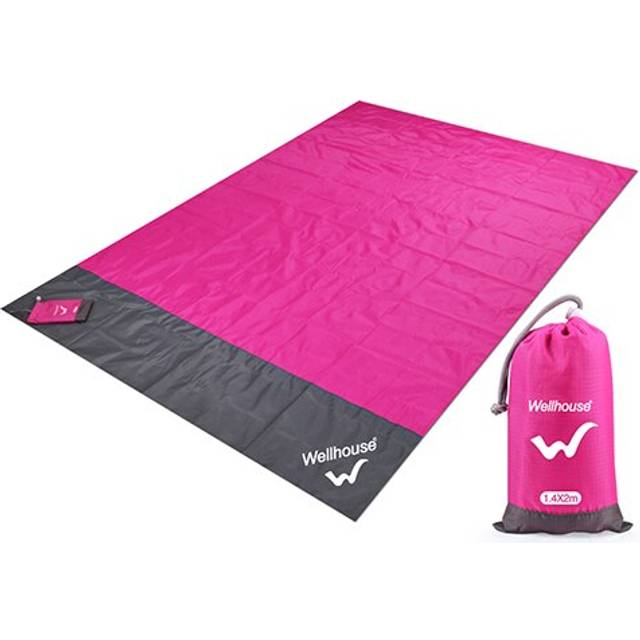 Campingmatta vattentät strandfilt bärbar utomhus picknick markmatta madrass utomhus camping picknick matta filt 2m*1.4/2.1m - Rosröd / 2m x1.4m