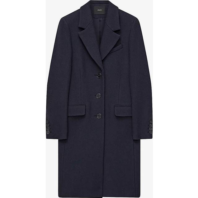 Joseph Womens Vy Coleherne Single-breasted Wool and Cashmere-blend Coat 6 - NAVY