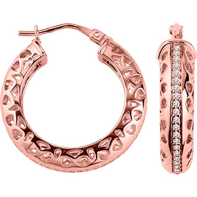 Altesse [M7185] - Gold plated hoop earrings 'Scarlett' white - rose gold plated Rose