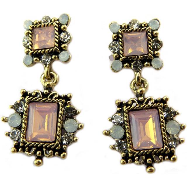 Les Trésors De Lily [P4559] - Designer earrings 'Sissi' rose white gold - 33x17 mm