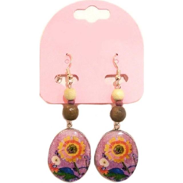 Les Trésors De Lily [R4290] - Handmade earrings 'Mistinguette' multicolored purple - 50x20 mm Violet