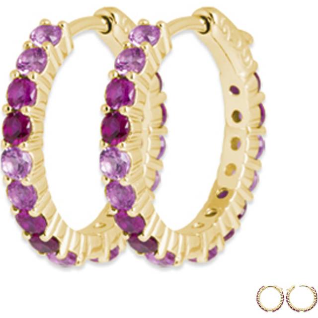 Les Trésors De Lily [R3596] - Gold Plated Hoop Earrings 'Sissi' rose gold - 20x2 mm Rose