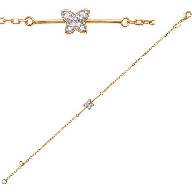 Les Trésors De Lily [K7765] - Gold Plated Bracelet 'Butterfly' white gold - 23x6x7 mm gold