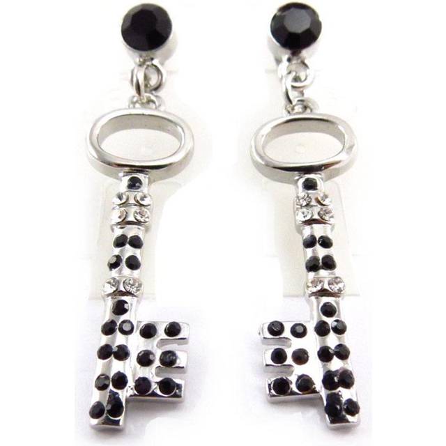 Les Trésors De Lily [J6723] - Designer Earrings 'Keys to the Mysteries' black silver black