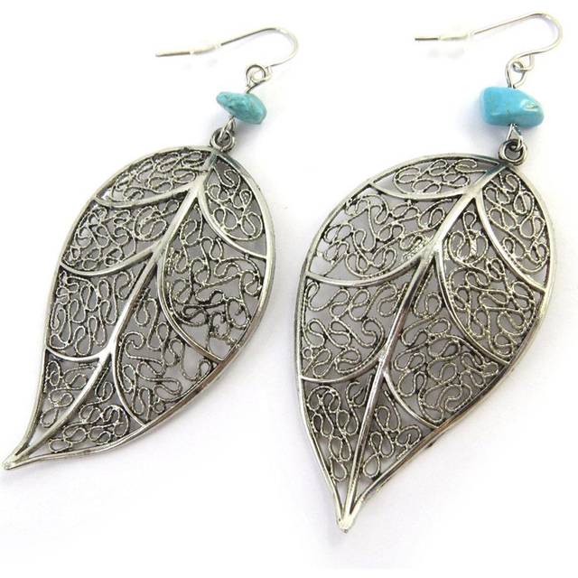 Les Trésors De Lily [M5688] - Silver Turquoise 'Kilimanjaro' Designer Earrings silver