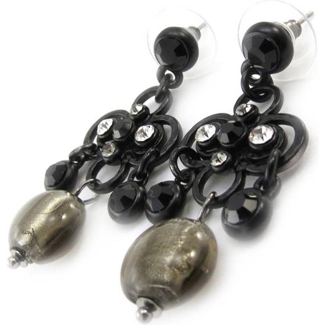 Les Trésors De Lily [J0471] - Designer earrings 'Mélusine' black gray