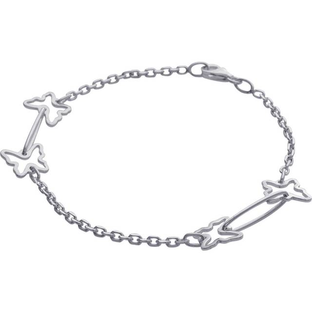 Les Trésors De Lily [H6225] - Silver bracelet 'Choreography' silver (butterfly) - 9x9 mm