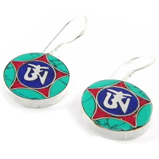 Les Trésors De Lily [H6516] - Silver earrings 'Hatari' coral turquoise lapis multicolour