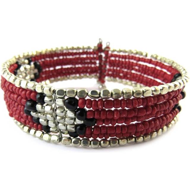 Les Trésors De Lily [N8245] - Designer bracelet 'Katmandu' red silver red