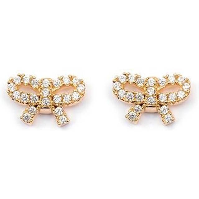 Les Trésors De Lily [M9454] - White gold plated 'Romantic Knot' gold plated earrings - 9x6 mm