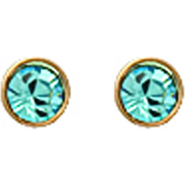 Les Trésors De Lily [L1148] - 'Unika' aqua guldpläterade örhängen - 3 mm blå