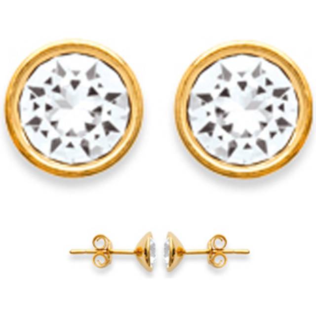 Les Trésors De Lily [L1140] - 'Unika' vitguldpläterade örhängen - 6 mm vit