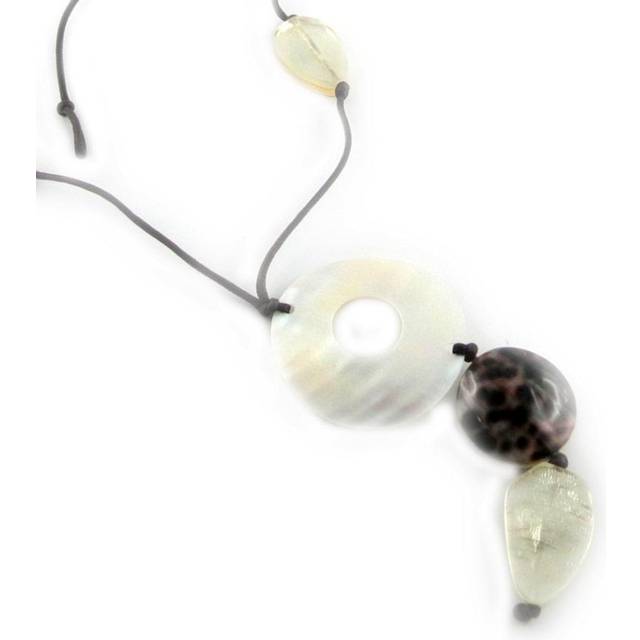Les Trésors De Lily [D8260] - Designer long necklace 'Indian Summer' white / White white